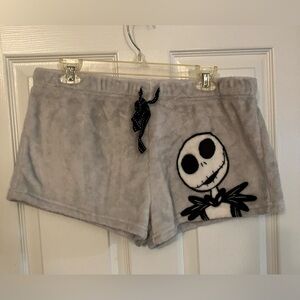 Disney Gray and Black Jack Skellington Lounge Shorts